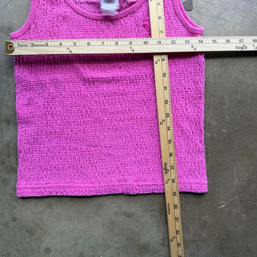 Vintage y2k Roxy pink tank top with textured weave - Picture 7 of 7